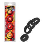 日本A-one＊Power究極男力套環4入(黑)-軟