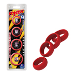 日本A-one＊Power究極男力套環4入(紅)-硬